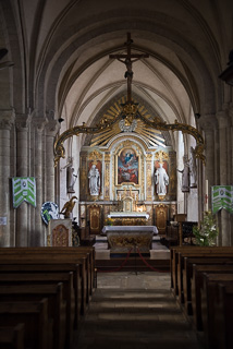 Inside Sainte-Mere-Eglise Church