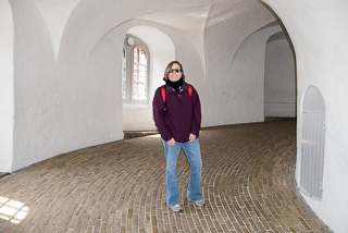 Stephanie Climbing The Round Tower Ramps