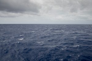 Cloudy and Windy Day At Sea