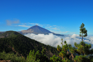 Mt. Tiede in Background Above The Clouds