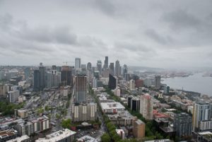 View of Downtown Seattle on a Rainy Day
